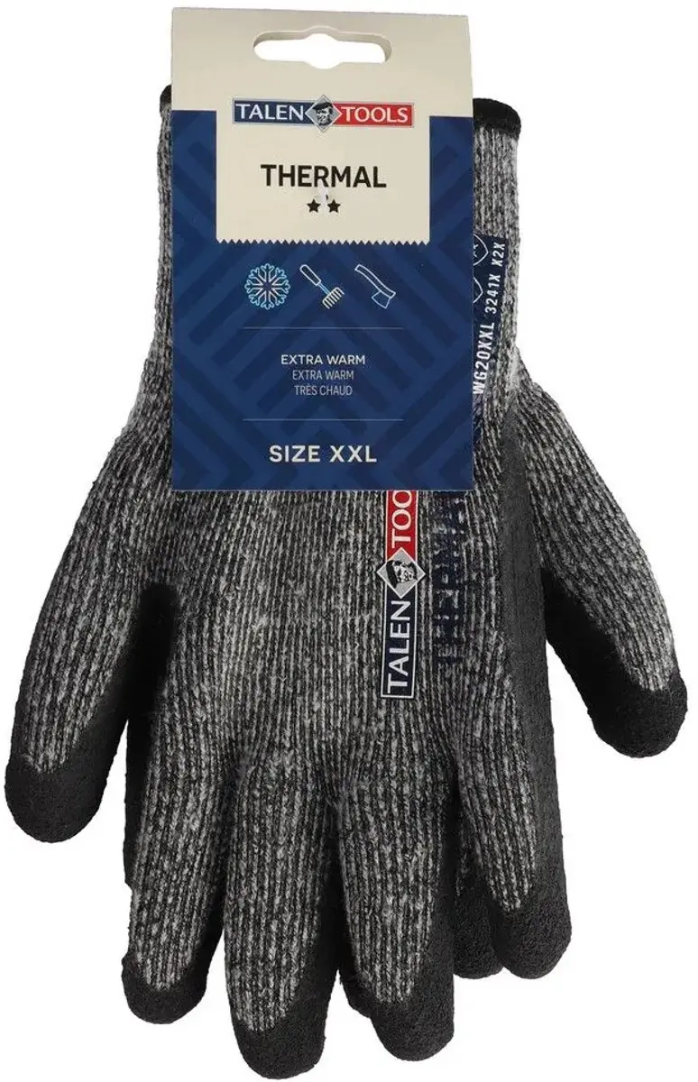 Talen Tools Thermo Werkhandschoenen XXL - Grijs/Zwart