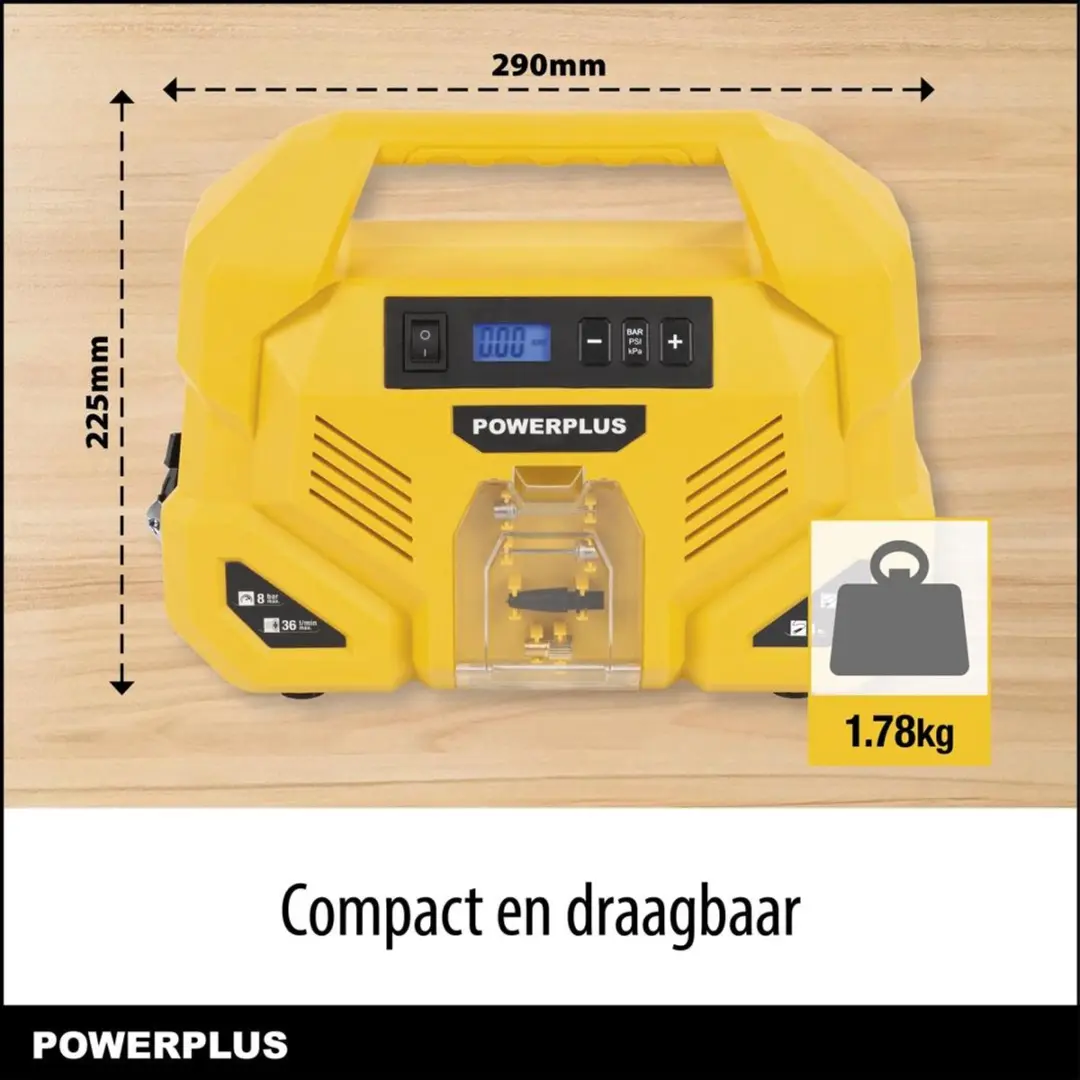 Powerplus POWX1707 Draagbare Luchtpomp 8 bar