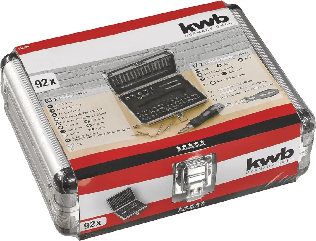 KWB Power Bitbox 92-delig 106800 - Metaalkoffer