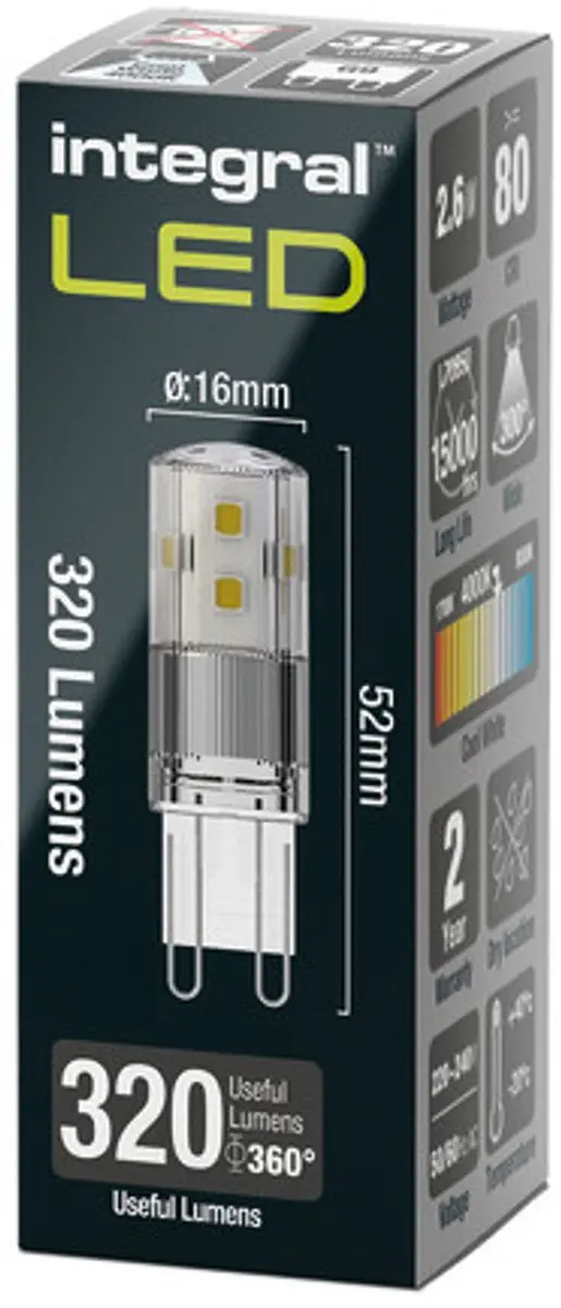 Integral LED G9 Steeklamp 2.6W Koelwit