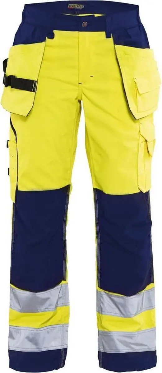 Blåkläder Dames Werkbroek 7156-1811 High Vis Geel/Marineblauw - Maat 46
