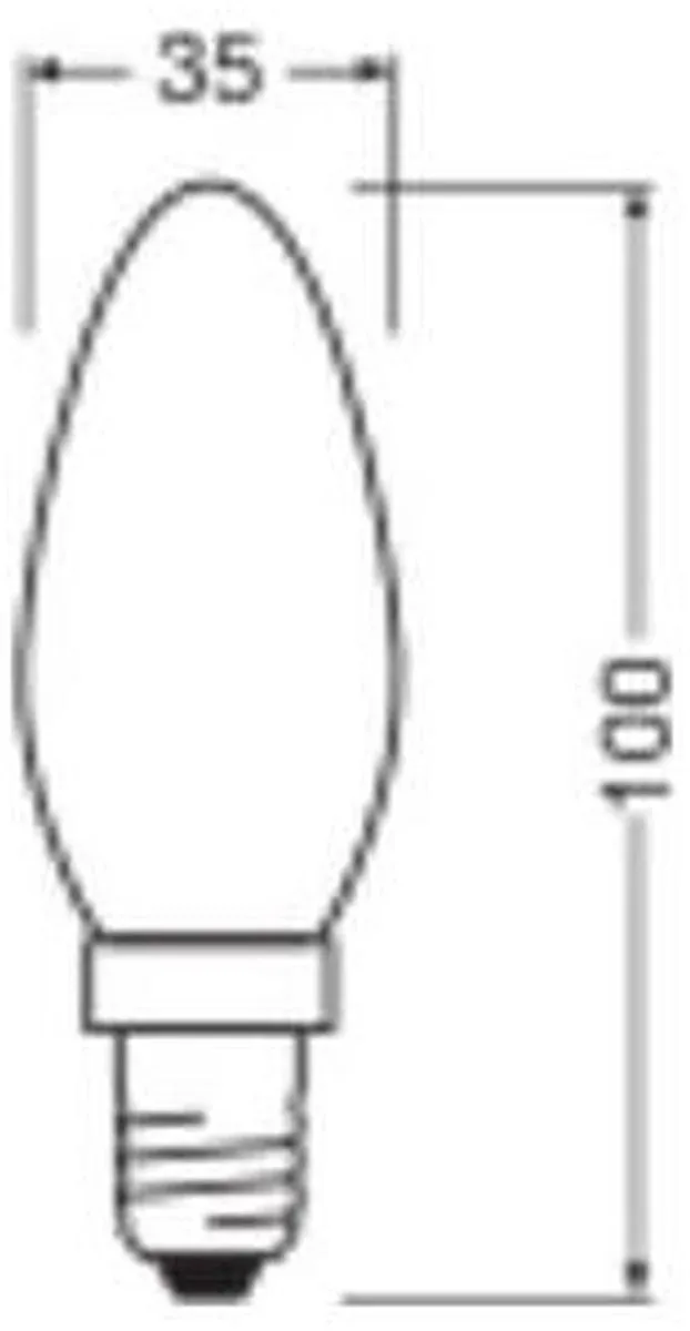 LEDVANCE LED Filament Kaarslamp E14 1.8W 250lm - Mat Glas - afbeelding 6 van 6