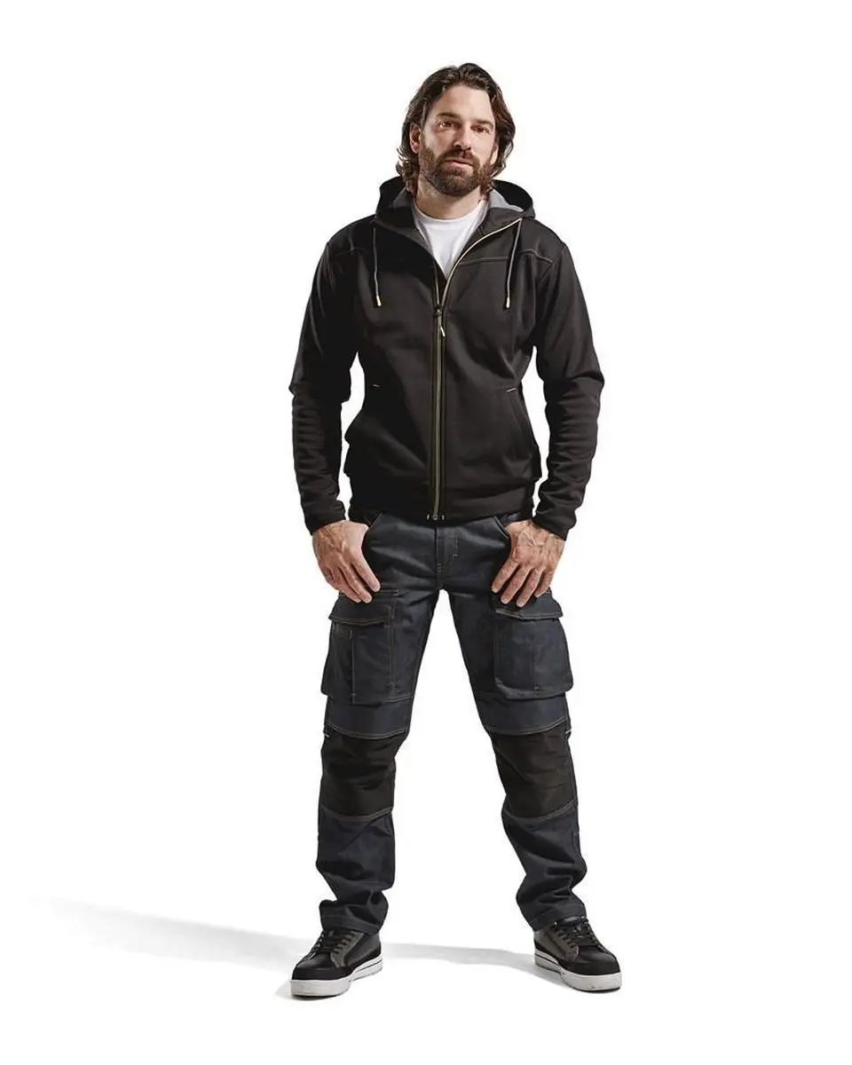 Blåkläder Hoodie met rits 3363-2526 - Zwart/High Vis Geel - XL