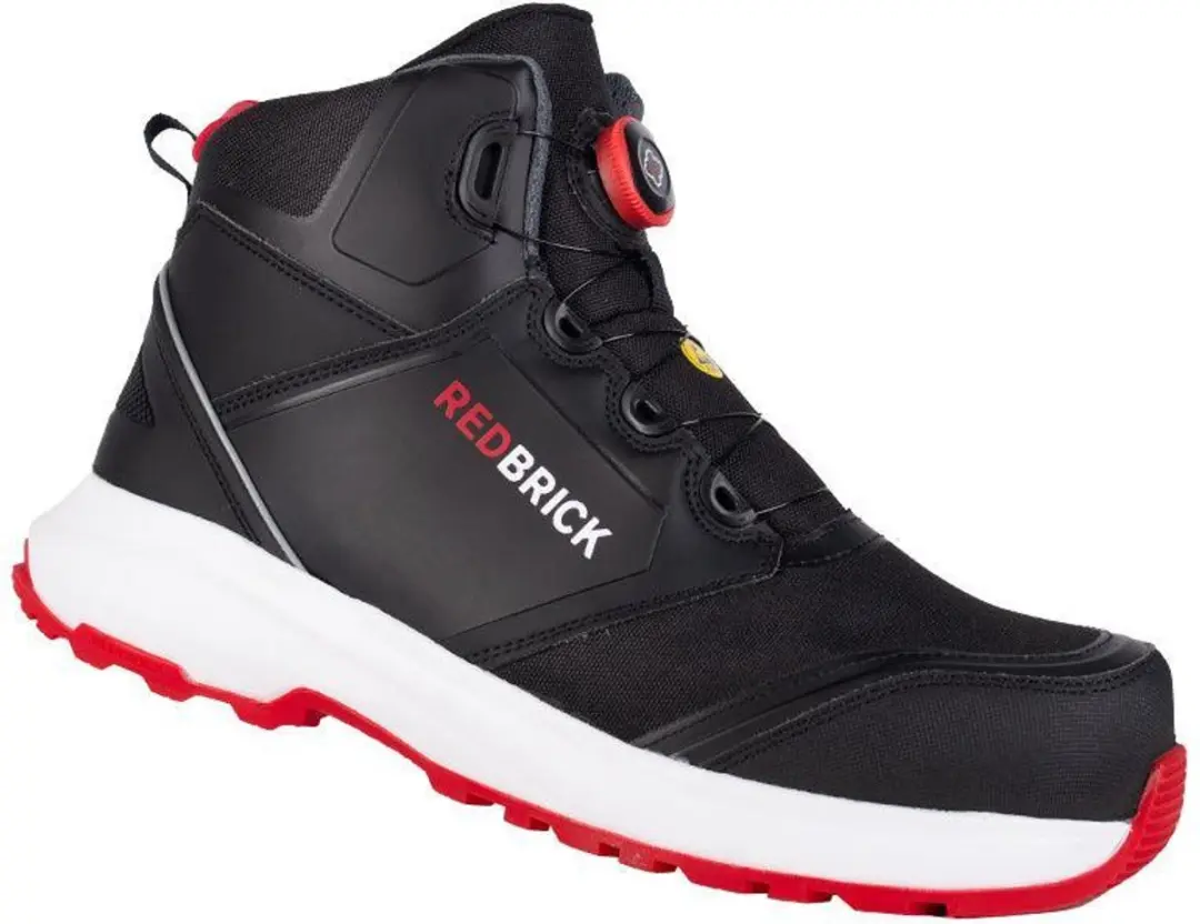 Redbrick Pulse Speed Lace Hoog S3 ESD 32326 - Zwart/Rood