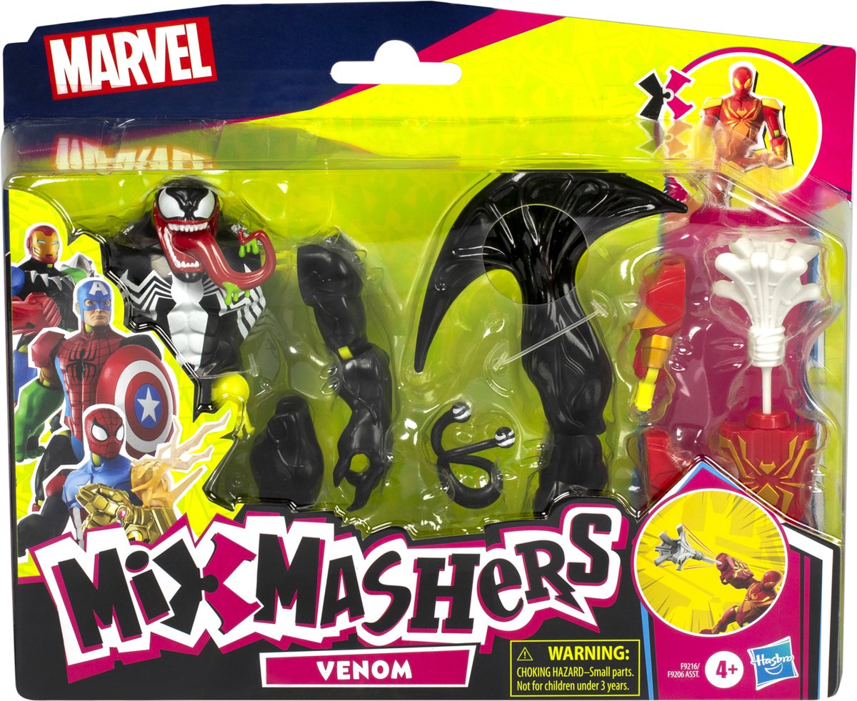 Hasbro Spiderman Venom figuur deluxe Mixmashers speelgoed.