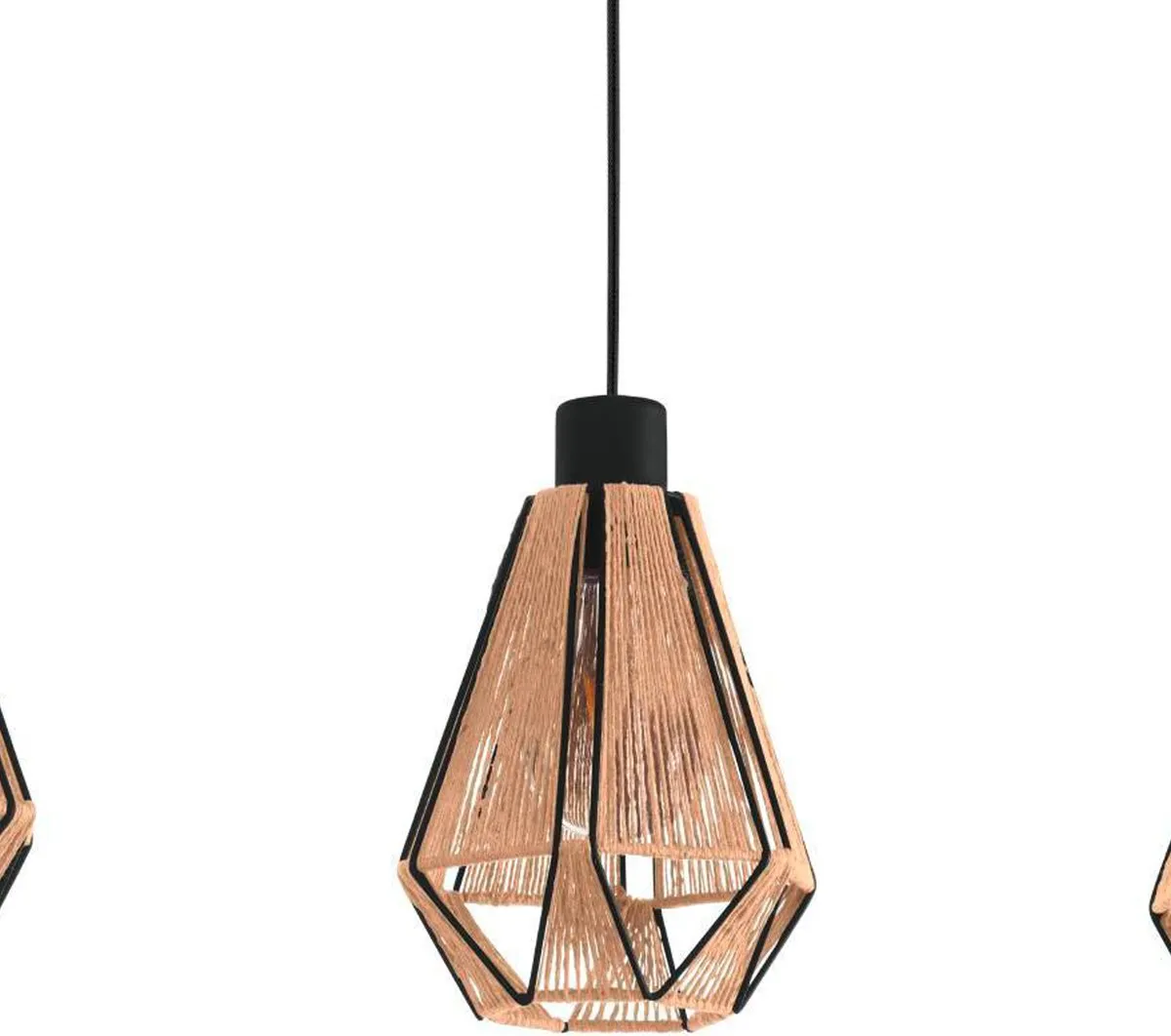 Eglo Adwickle Hanglamp E27 - 87cm - Zwart/Bruin