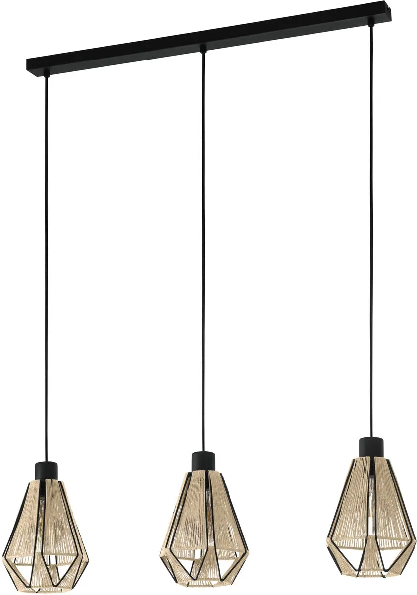 Eglo Adwickle Hanglamp E27 - 87cm - Zwart/Bruin