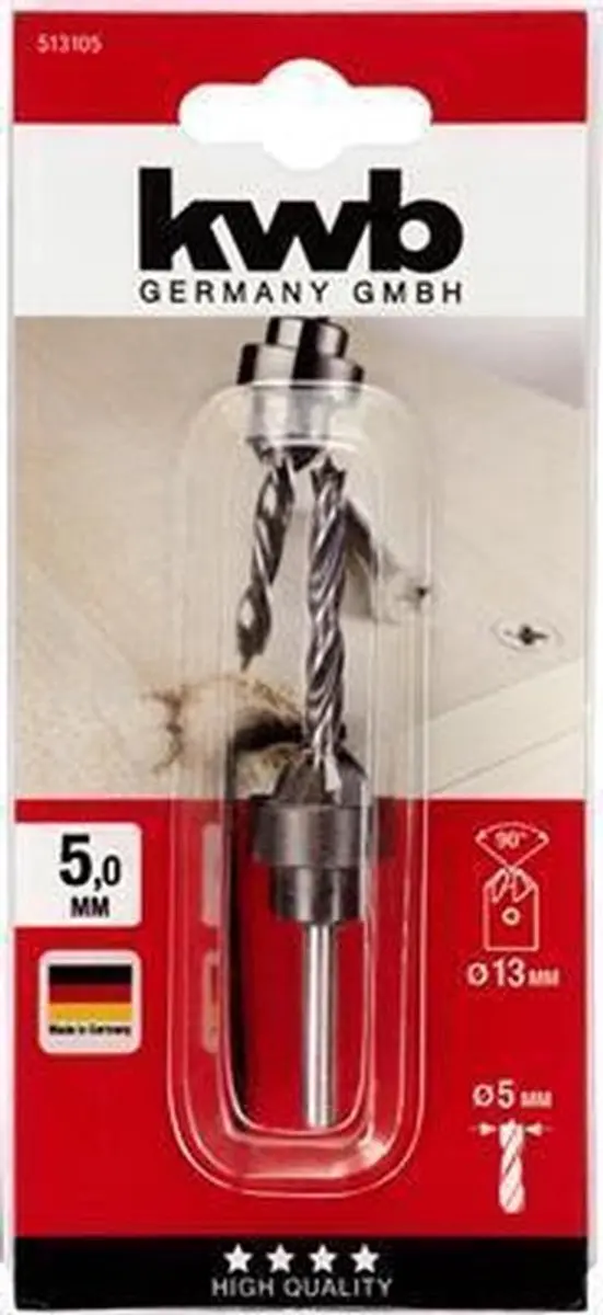 KWB Opsteek Verzinkboor 513105 - 5 mm Metaal