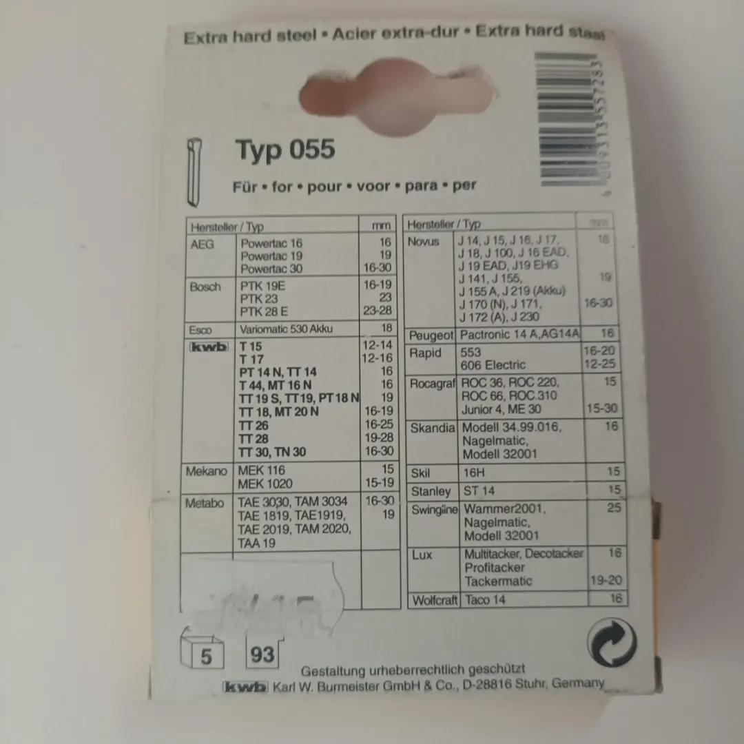 KWB Nagels Hard Type 055 - 28mm - 500 Stuks