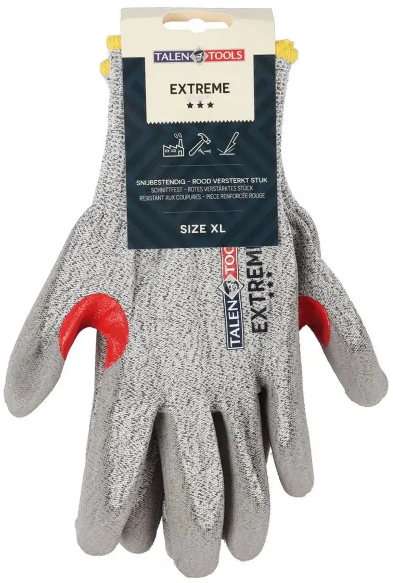 Talen Tools Werkhandschoenen Snijbestendig XL Grijs