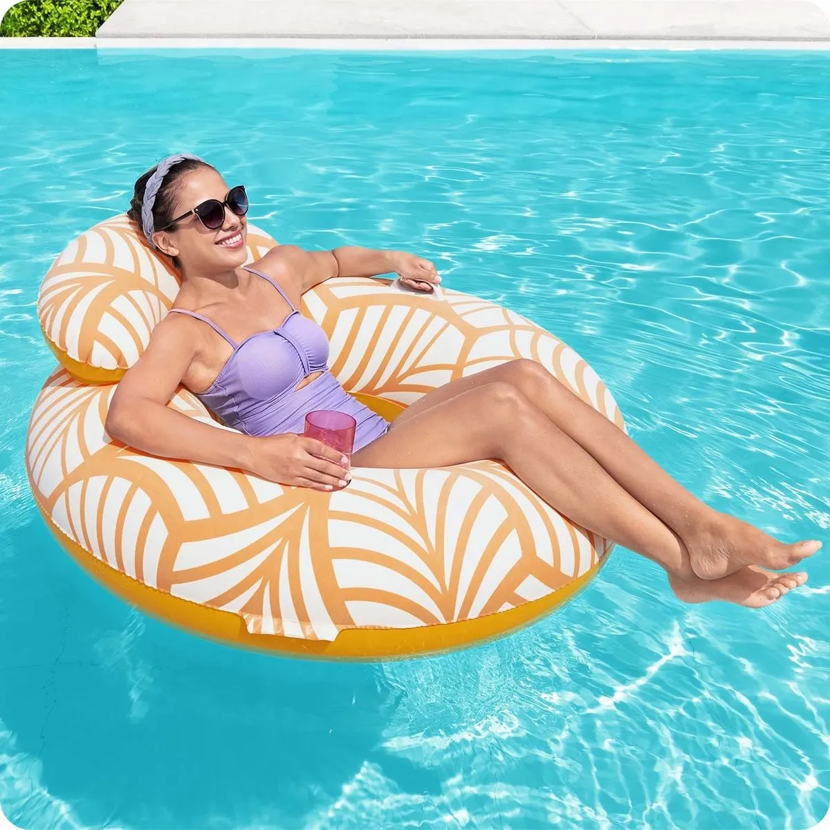 Bestway Comfort Plush Deluxe Zwemband 118cm - Oranje/Wit
