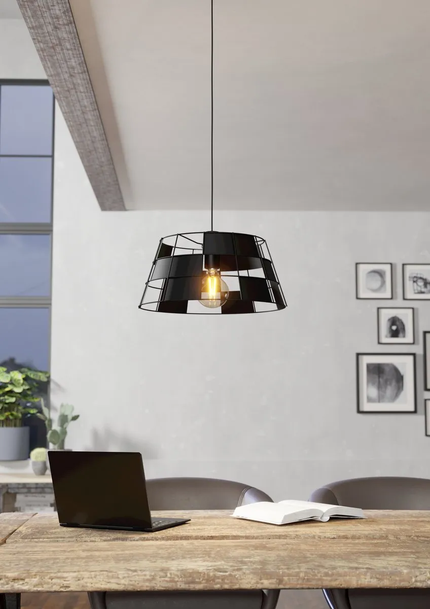 Eglo Pontefract Hanglamp E27 - Ø42cm - Zwart