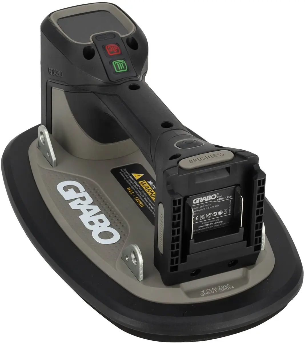 Grabo Pro Brushless Tool Only - 120kg Zuignap - Grijs/Zwart - afbeelding 6 van 6