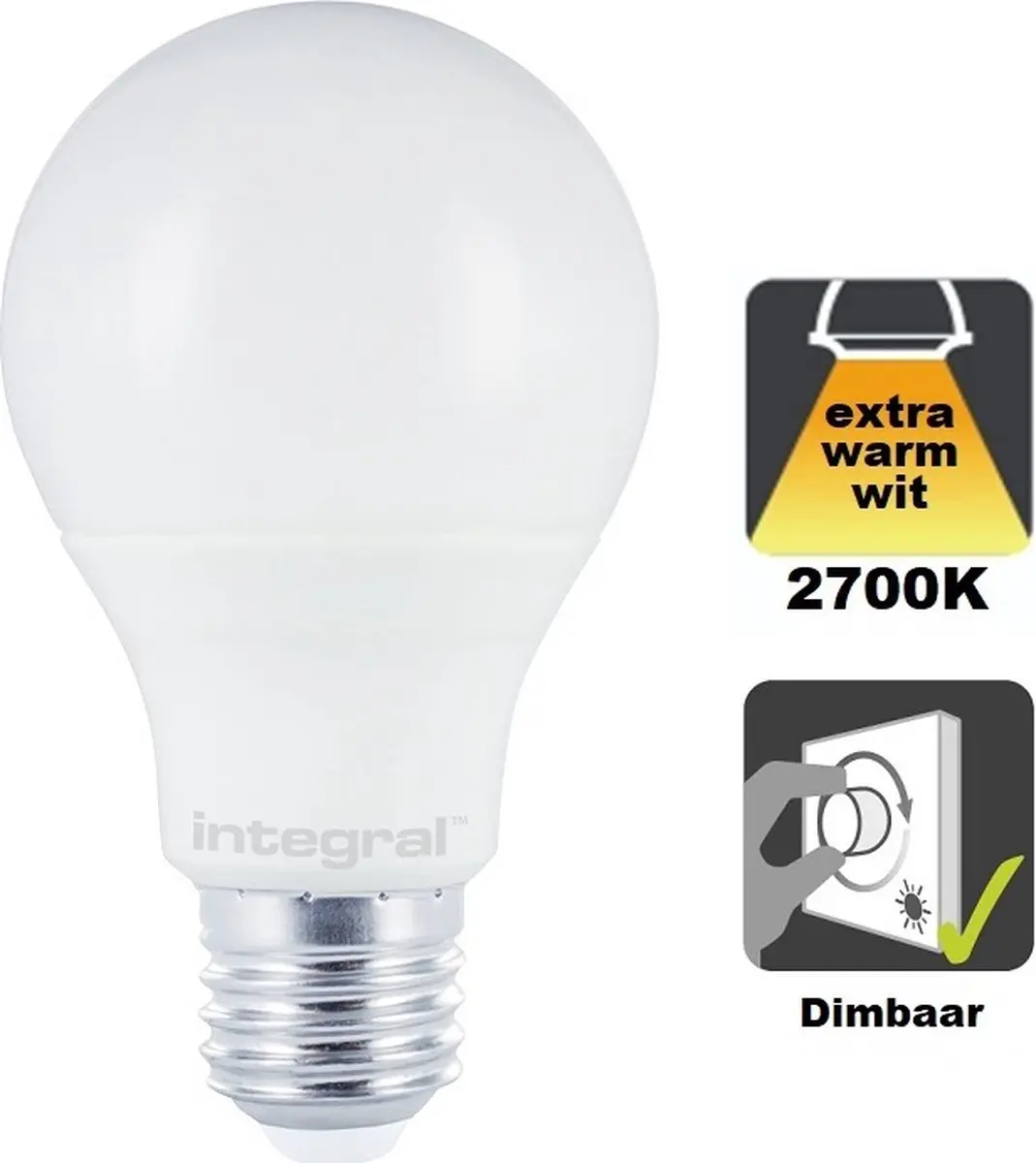 Integral Standaard Bol E27 5.5W Extra Warm Wit