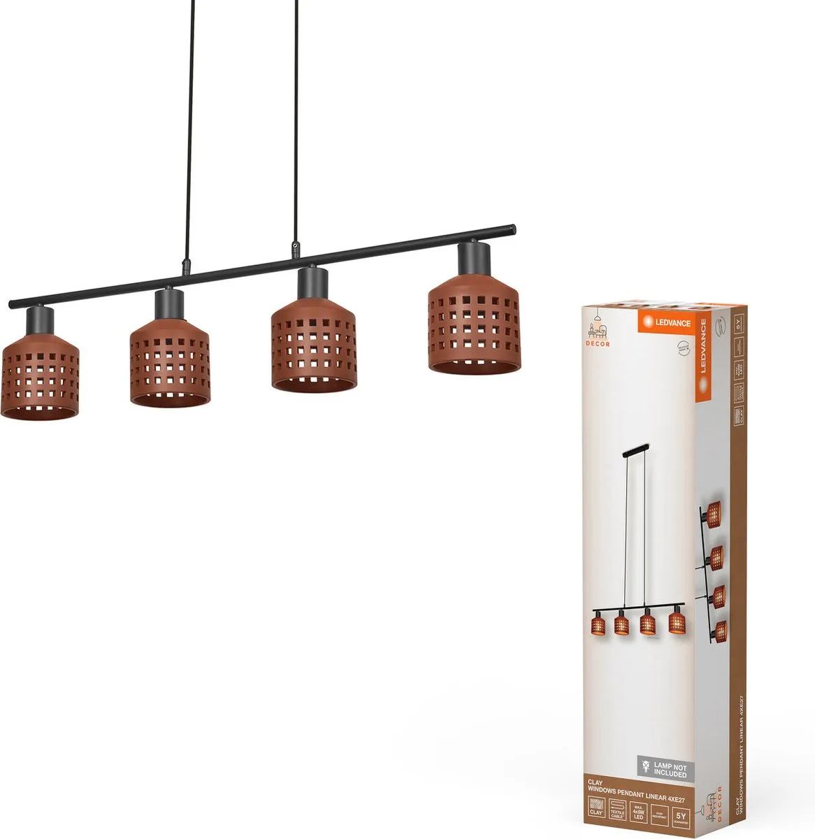 LEDVANCE Decor Clay Windows Hanglamp 4xE27