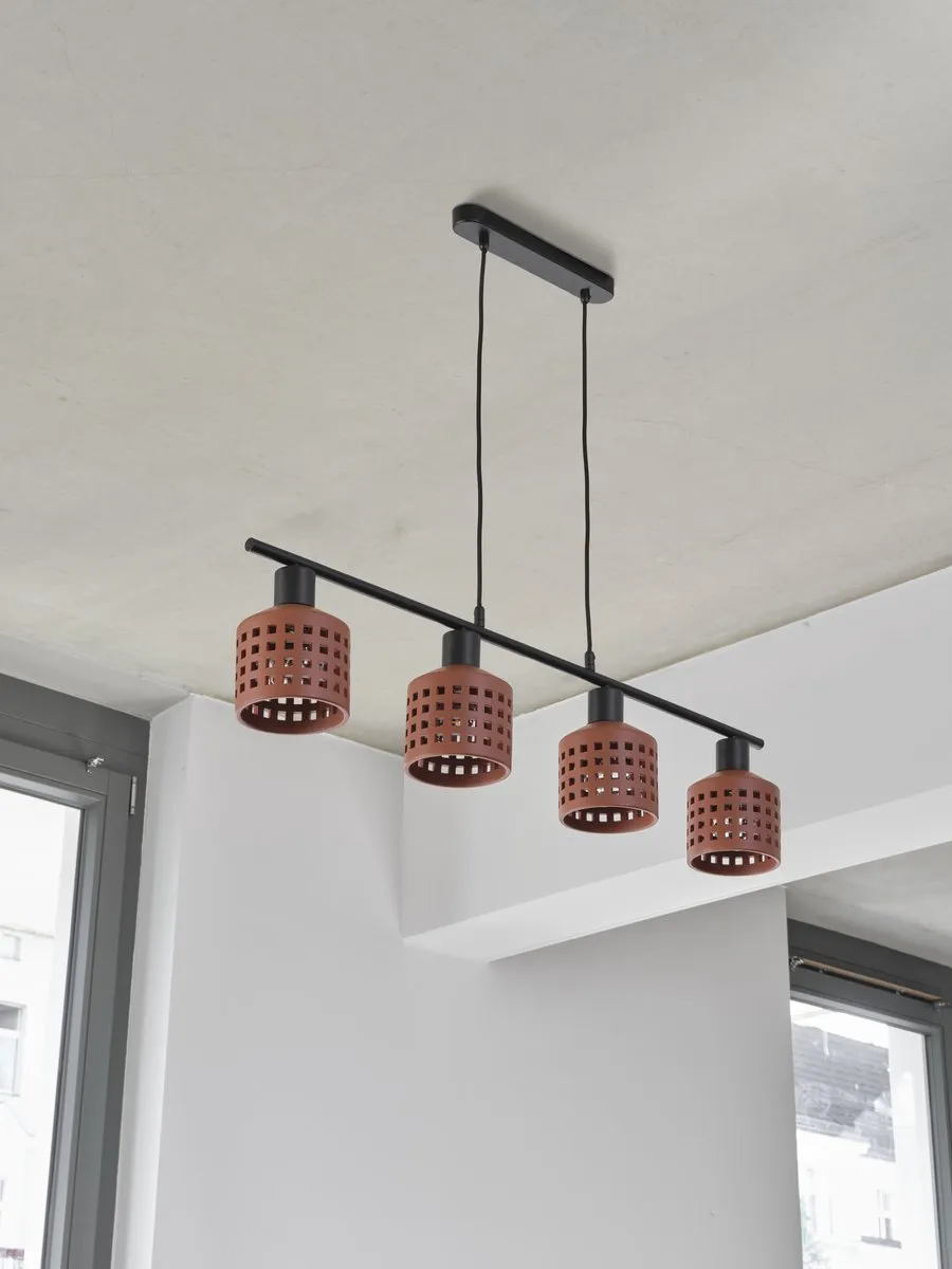 LEDVANCE Decor Clay Windows Hanglamp 4xE27 - Bruin