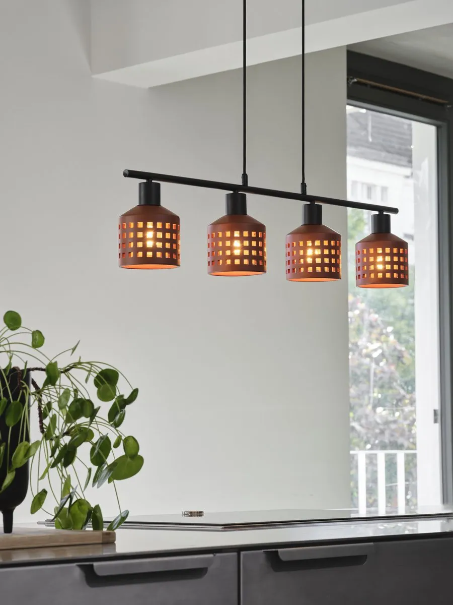 LEDVANCE Decor Clay Windows Hanglamp 4xE27 - Bruin