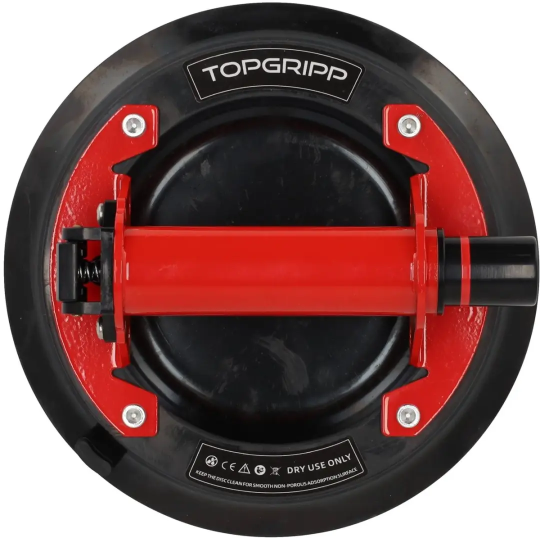 Grabo TOPGRIPP Glas- en Tegeldrager 200mm - 75kg - Zwart/Rood