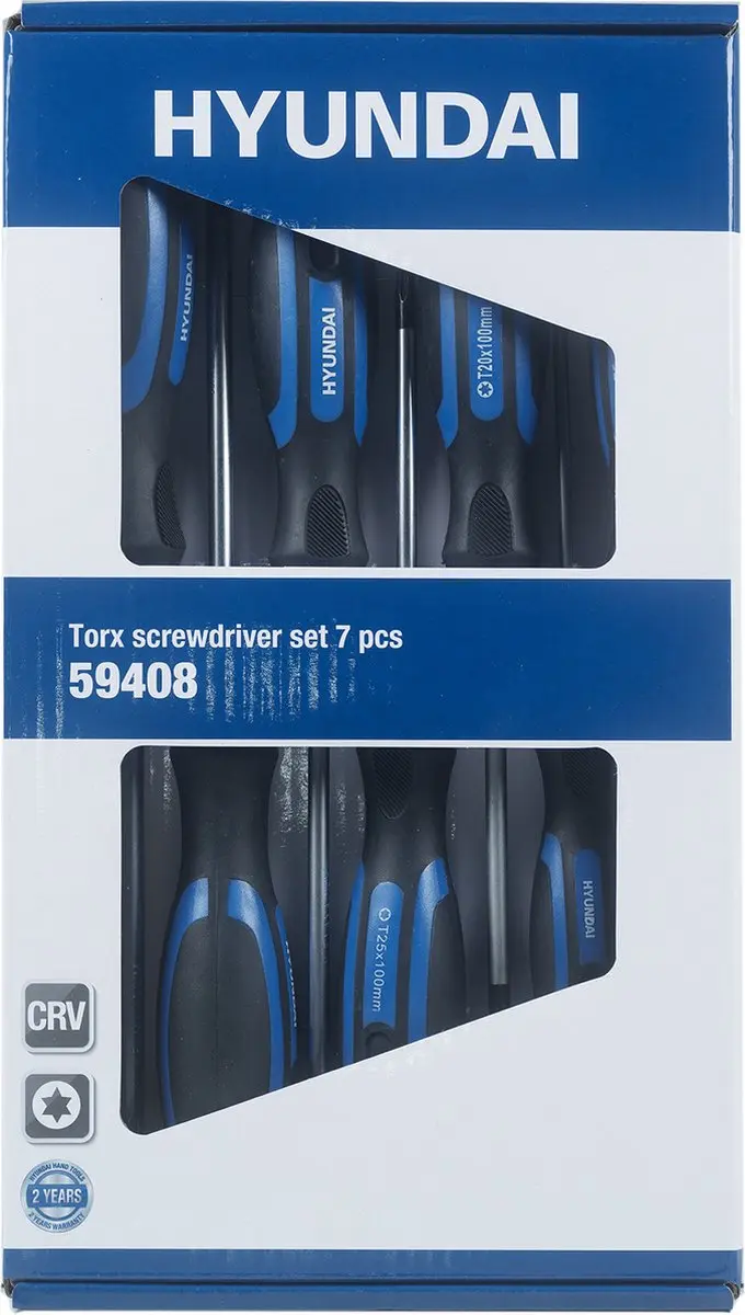 Hyundai Torx Schroevendraaierset 7-delig - T10/T15/T20/T25/T30/T40