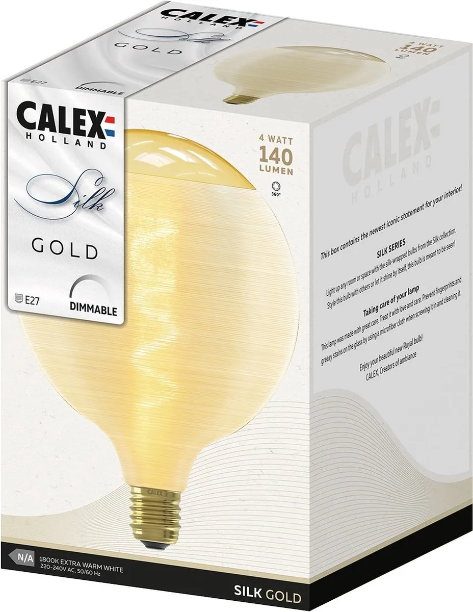 Calex Silk Series LED Lamp G125 Goud - 4W E27 Warm Wit