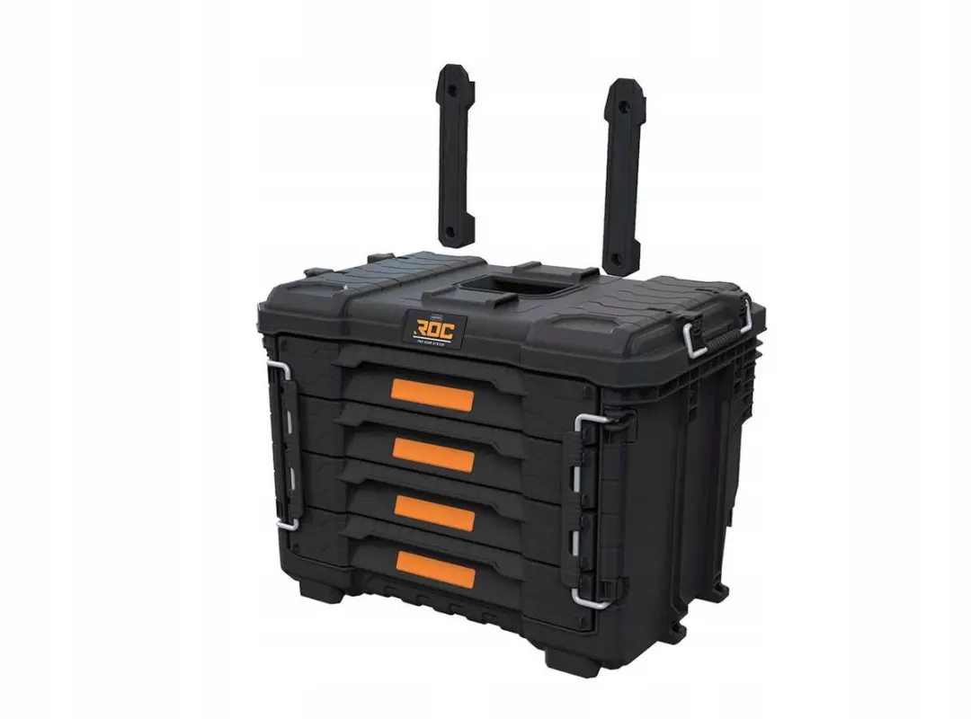 Keter ROC Pro Gear 2.0 XL Gereedschapskist 262661 - 4 Lades - Zwart/Oranje
