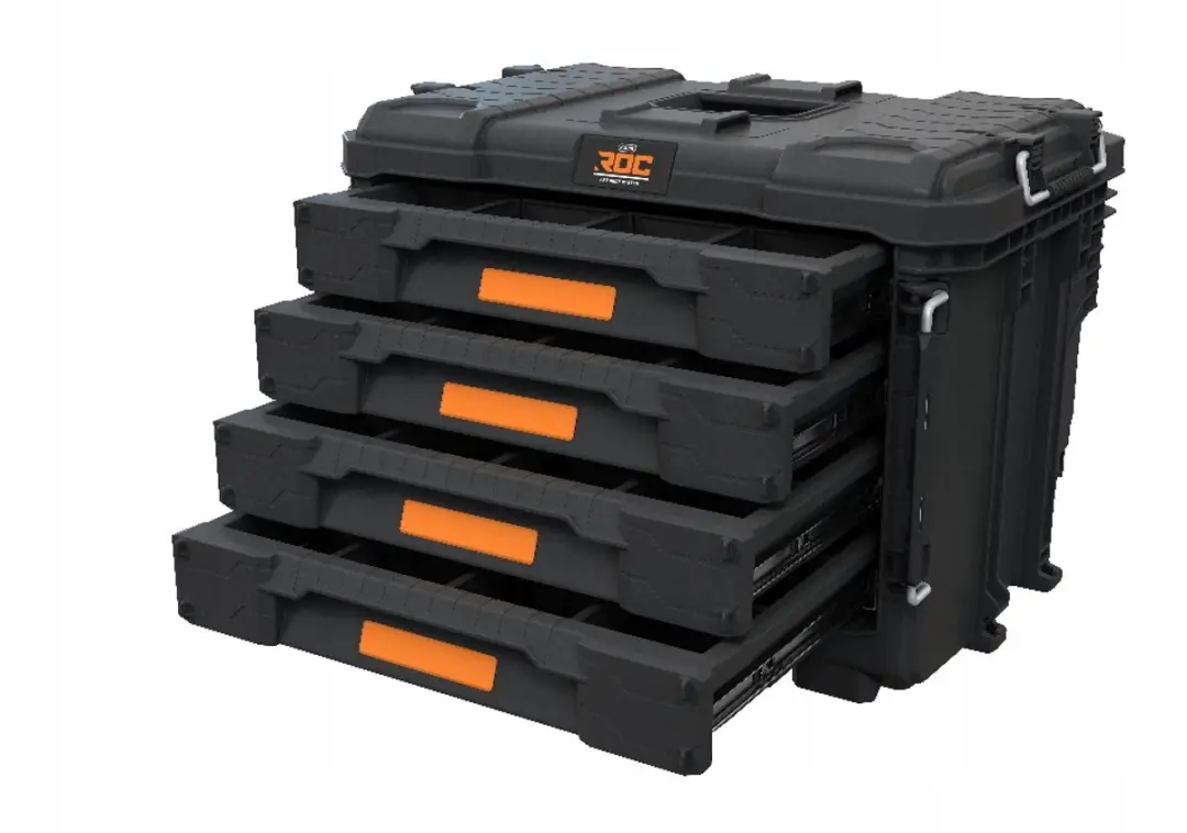 Keter ROC Pro Gear 2.0 XL Gereedschapskist 262661 - 4 Lades - Zwart/Oranje