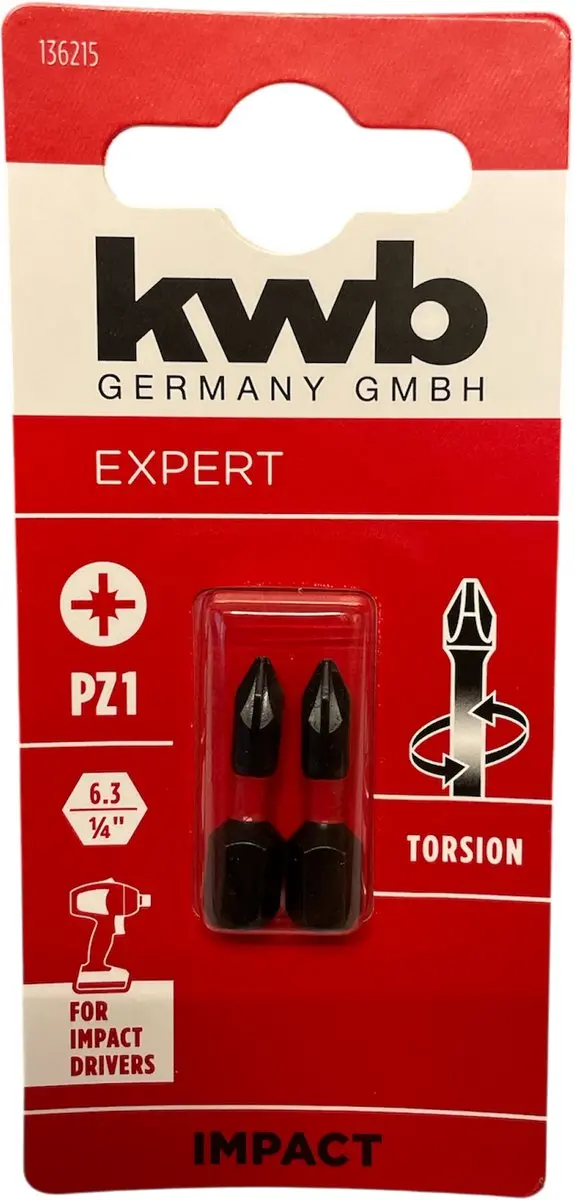 KWB 2 Bitjes Torsion 25mm PZ1 S2
