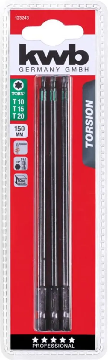 KWB Torx 3-delig 150mm T10 - 3 Stuks
