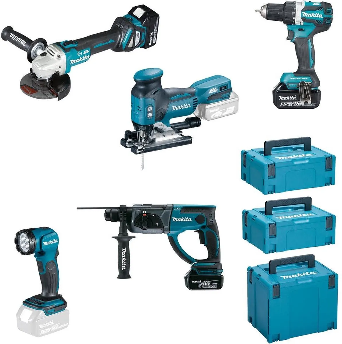 Makita DLX5066TJ Combiset 18V 5.0Ah - 5-delig - afbeelding 3 van 3