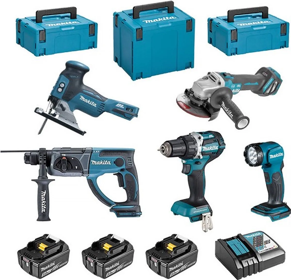 Makita DLX5066TJ Combiset 18V 5.0Ah - 5-delig - afbeelding 2 van 3