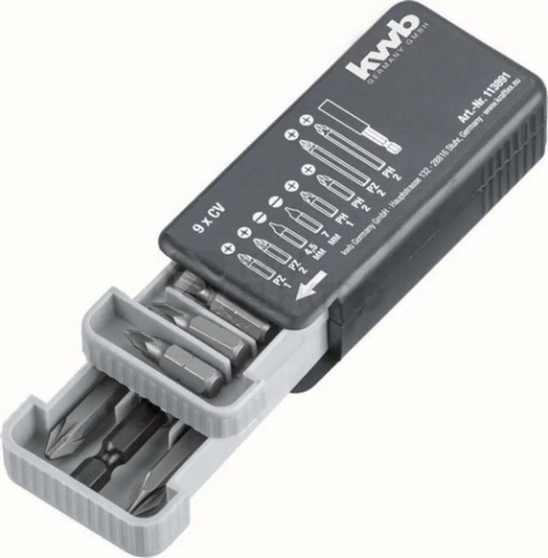 KWB Bitset 9-delig PH/PZ/Sleuf