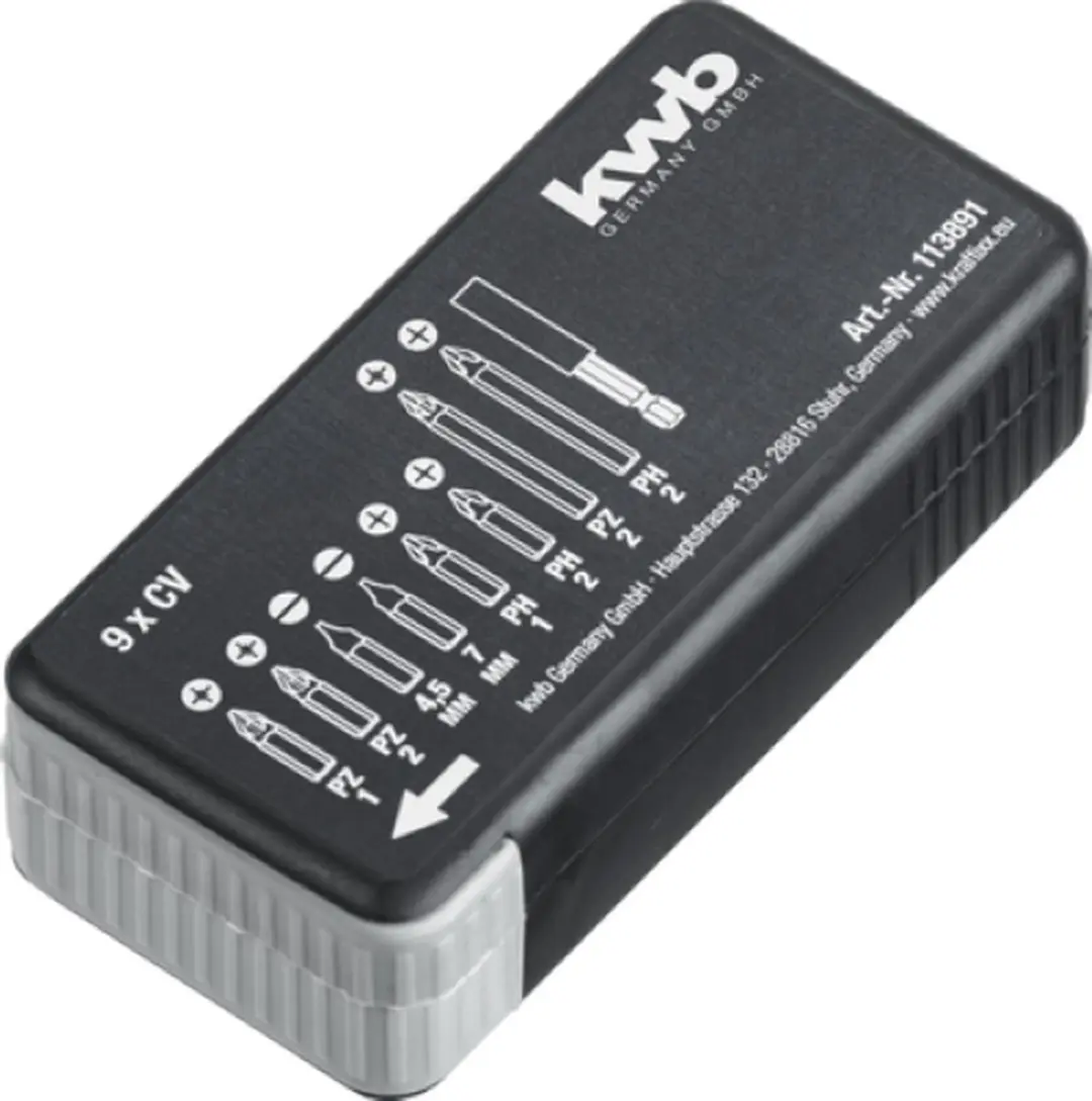 KWB Bitset 9-delig PH/PZ/Sleuf - 8 Bits + Bithouder