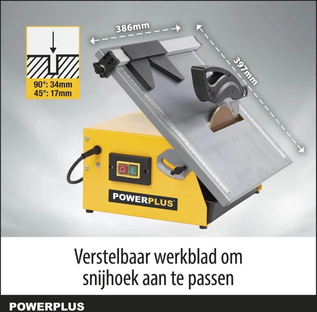 Powerplus POWX2300 Tegelsnijder 800W - Ø180mm Geel - afbeelding 6 van 6