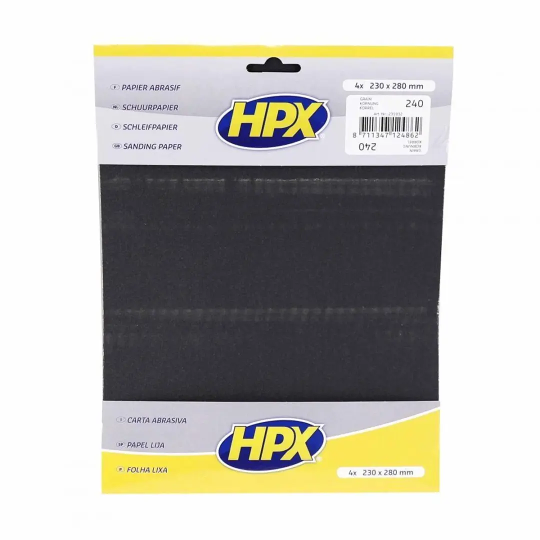 HPX Waterproof Schuurpapier P240 - 4 Stuks
