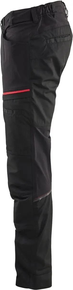 Blåkläder Service Werkbroek 1456-1845 - 148 - Zwart/Rood