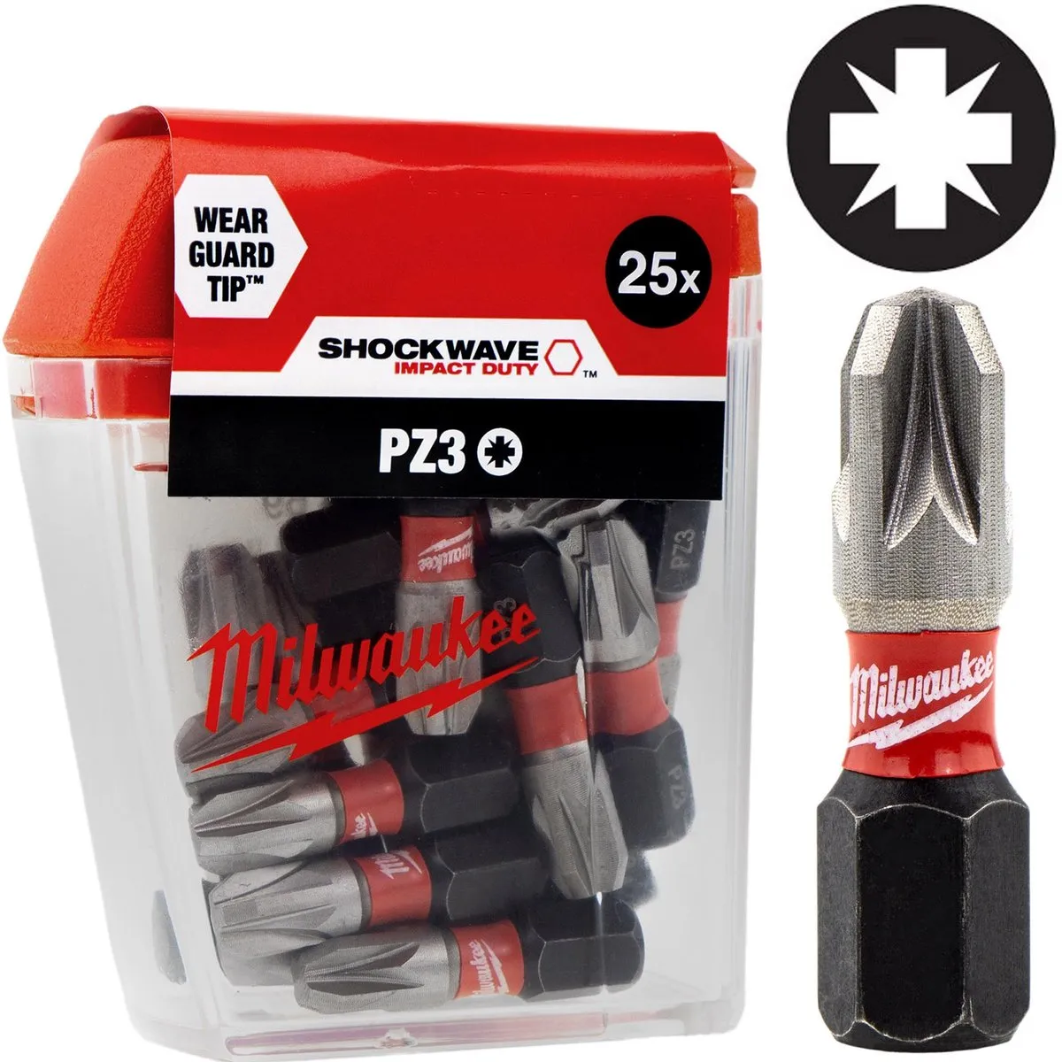 Milwaukee Shockwave Impact Duty PZ3 Schroefbits 25mm