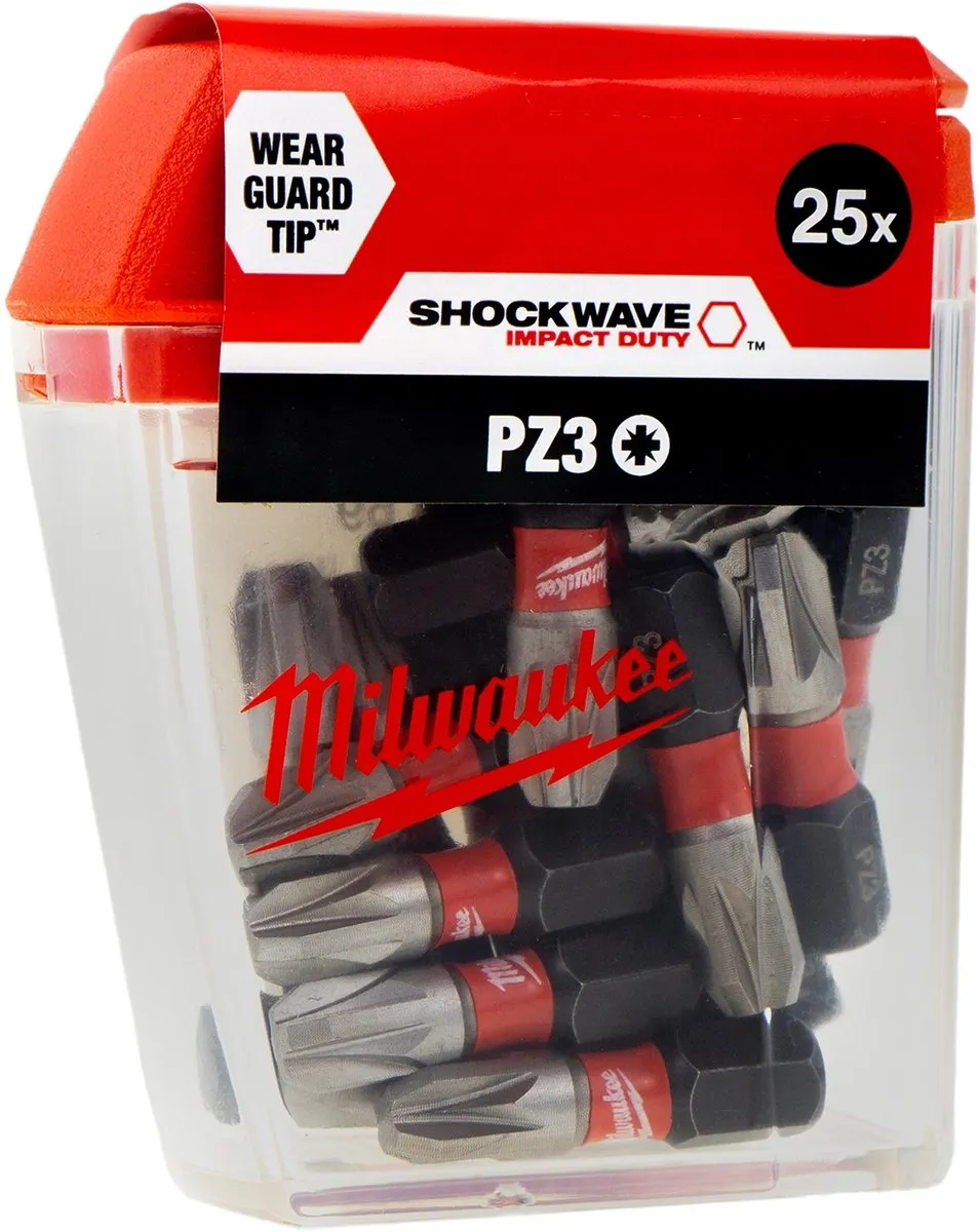 Milwaukee Shockwave Impact Duty PZ3 Schroefbits 25mm - 25 Stuks