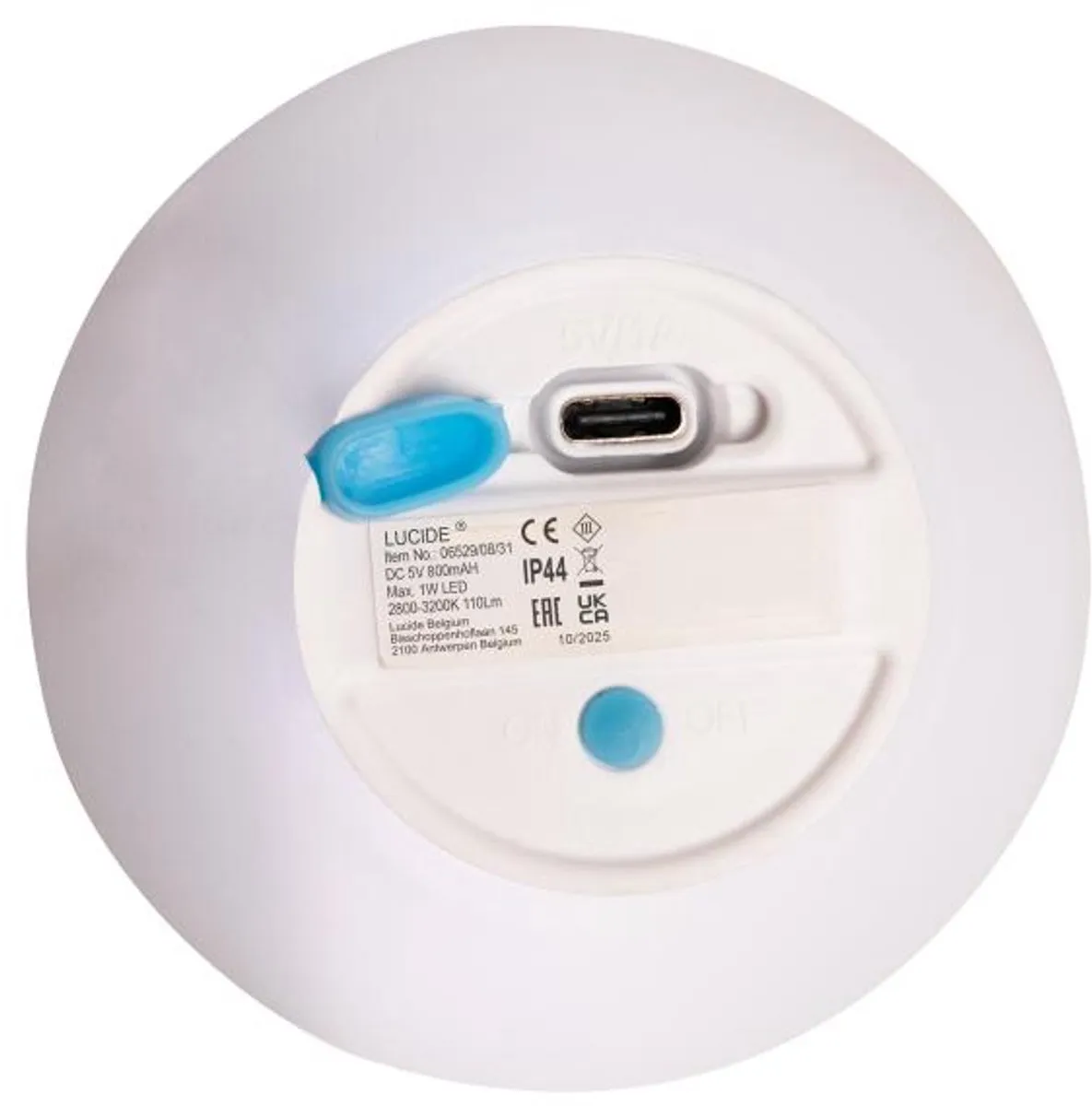 Lucide PINO Oplaadbare Tafellamp - 1x1W RGB IP65 - Wit