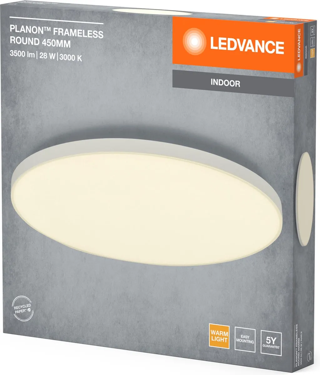LEDVANCE Planon Frameless Round 28W Warm Wit 450mm - afbeelding 5 van 6