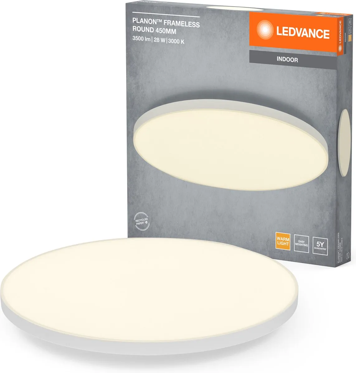 LEDVANCE Planon Frameless Round 28W Warm Wit 450mm - afbeelding 6 van 6