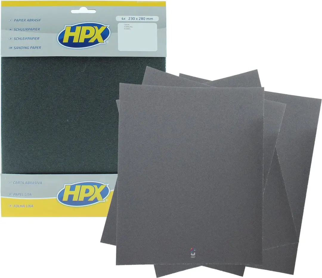 HPX Schuurpapier P80 - 230x280mm - 4 Stuks