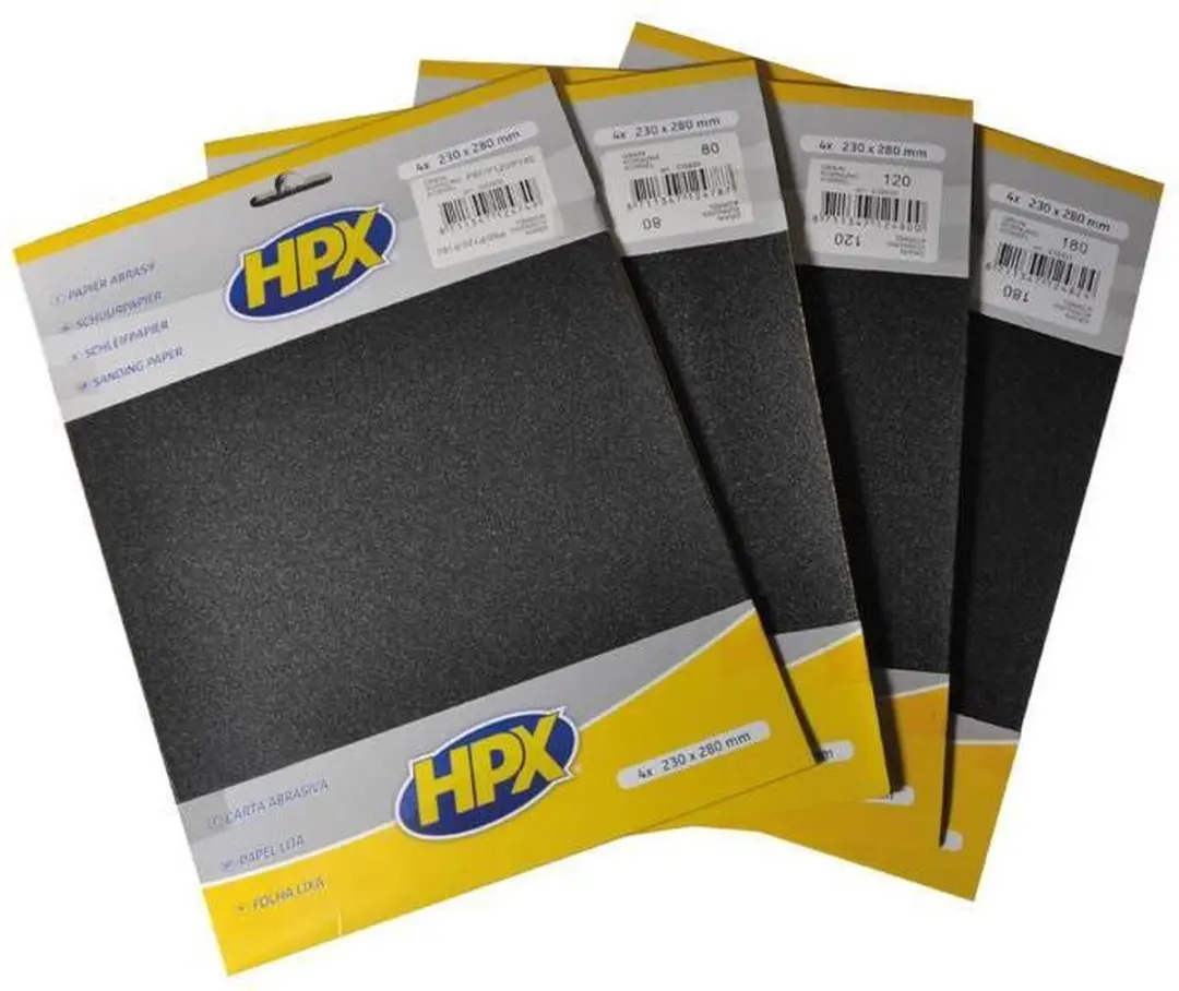 HPX Schuurpapier P80 - 230x280mm - 4 Stuks