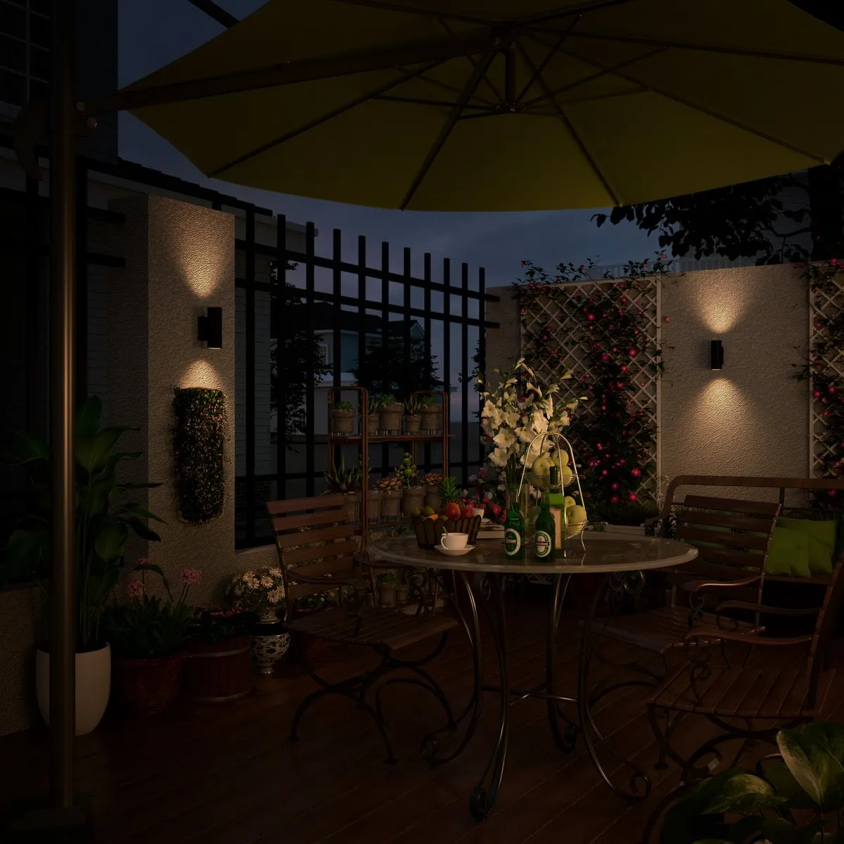 Calex Wandlamp Turin 2x GU10 IP54 - Zwart