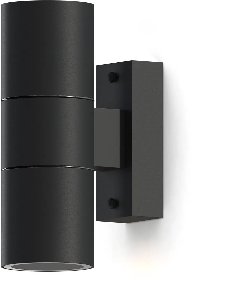 Calex Wandlamp Turin 2x GU10 IP54 - Zwart