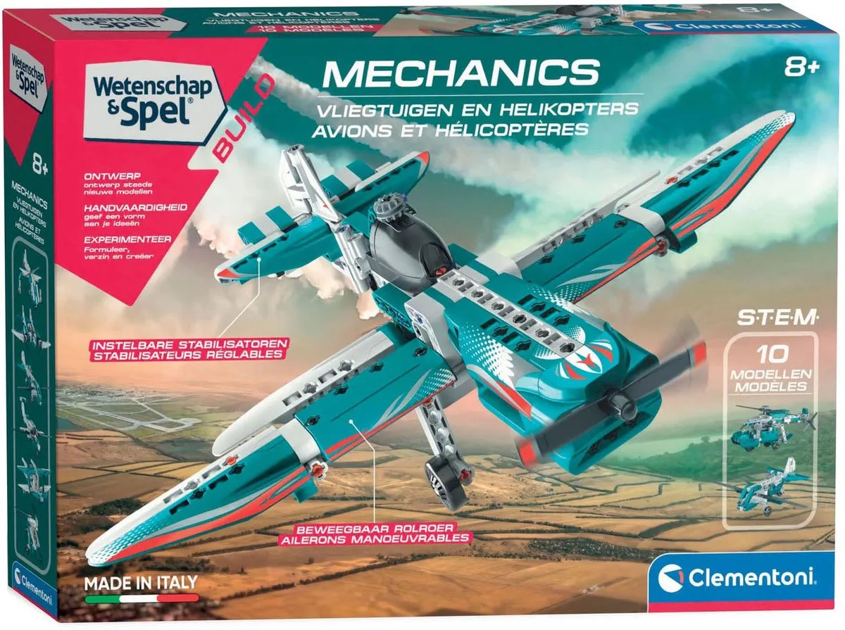 Clementoni Wetenschap & Spel Mechanica Vliegtuigen en Helikopters - 2 Onderdelen