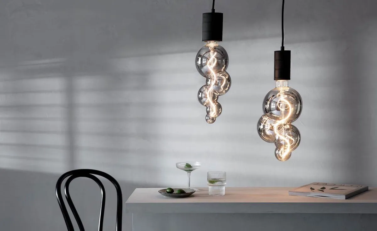 Calex Alicante XXL Titanium E27 LED - 4W Warm Wit Rookglas
