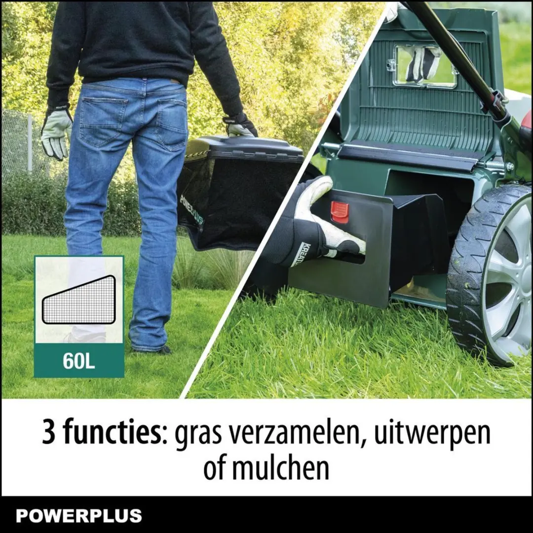 Powerplus POWPG10240 Elektrische Grasmaaier 1800W - 460mm - 60L