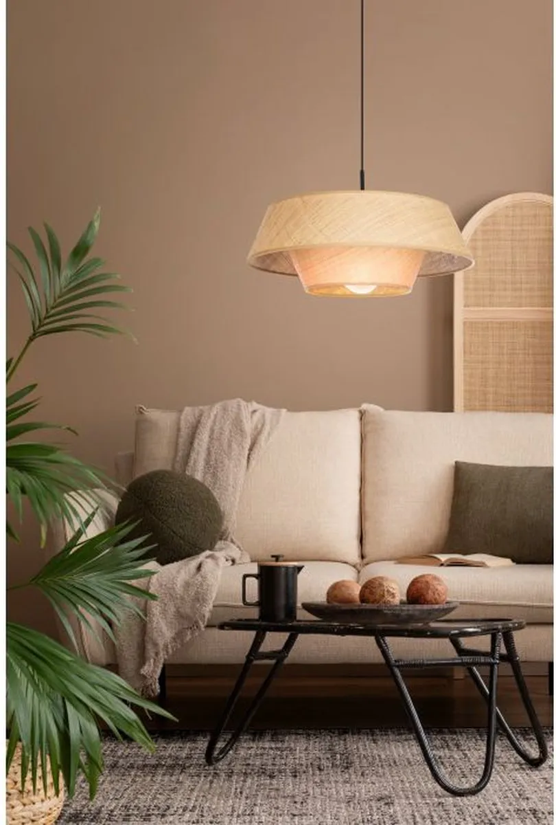 Eglo Marford Hanglamp Ø50cm - Zwart/Bruin