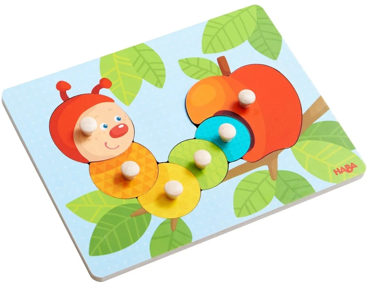 HABA Inlegpuzzel Rups Mina 6-delig - Multicolor