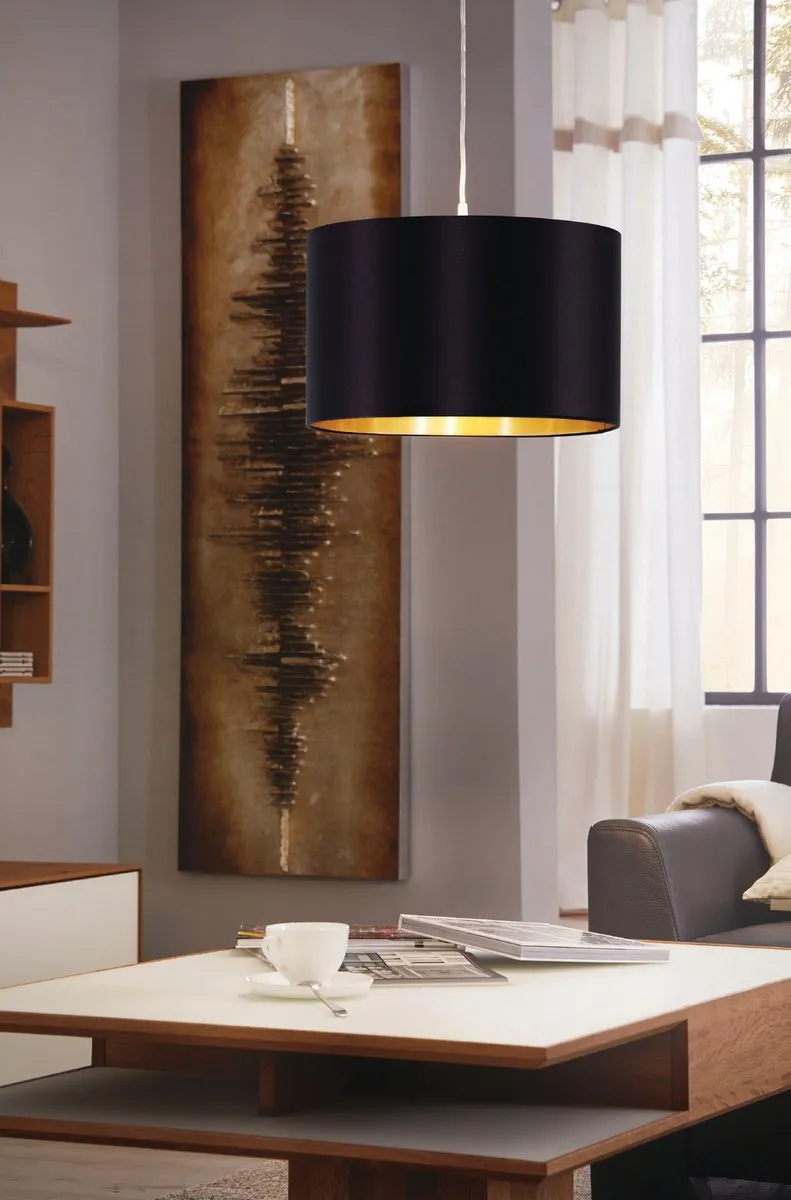 Eglo Maserlo Hanglamp Ø380mm - Zwart/Goud - afbeelding 6 van 6
